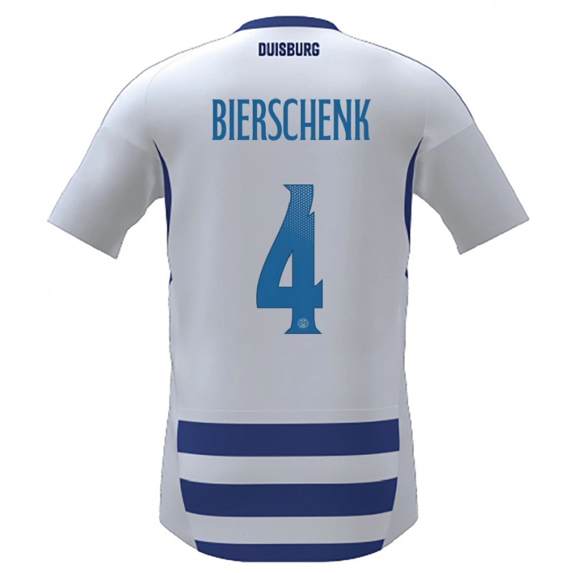Danxen Criança Camisola Julian Bierschenk #4 Branco Azul Principal 2025/26 Camisa