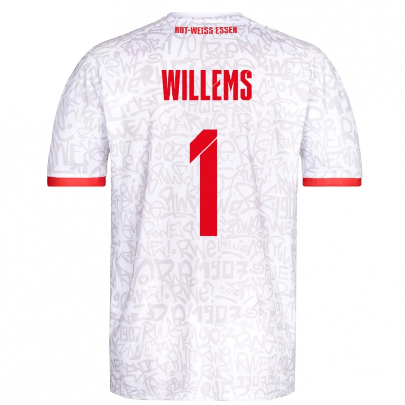 Danxen Criança Camisola Leon Willems #1 Branco Vermelho Principal 2025/26 Camisa