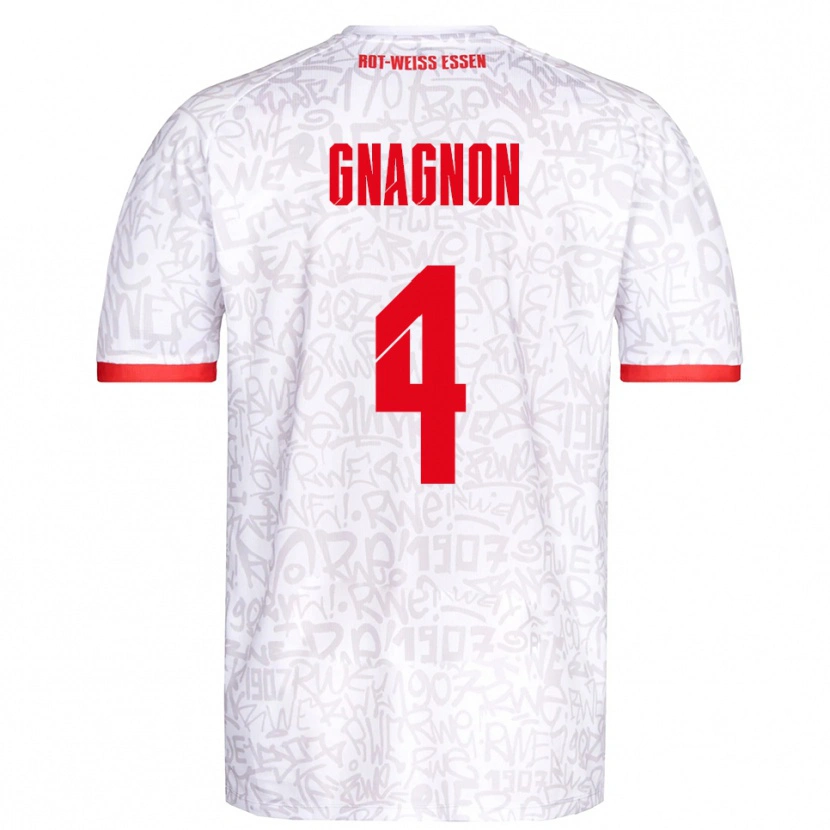 Danxen Criança Camisola James Gnagnon #4 Branco Vermelho Principal 2025/26 Camisa