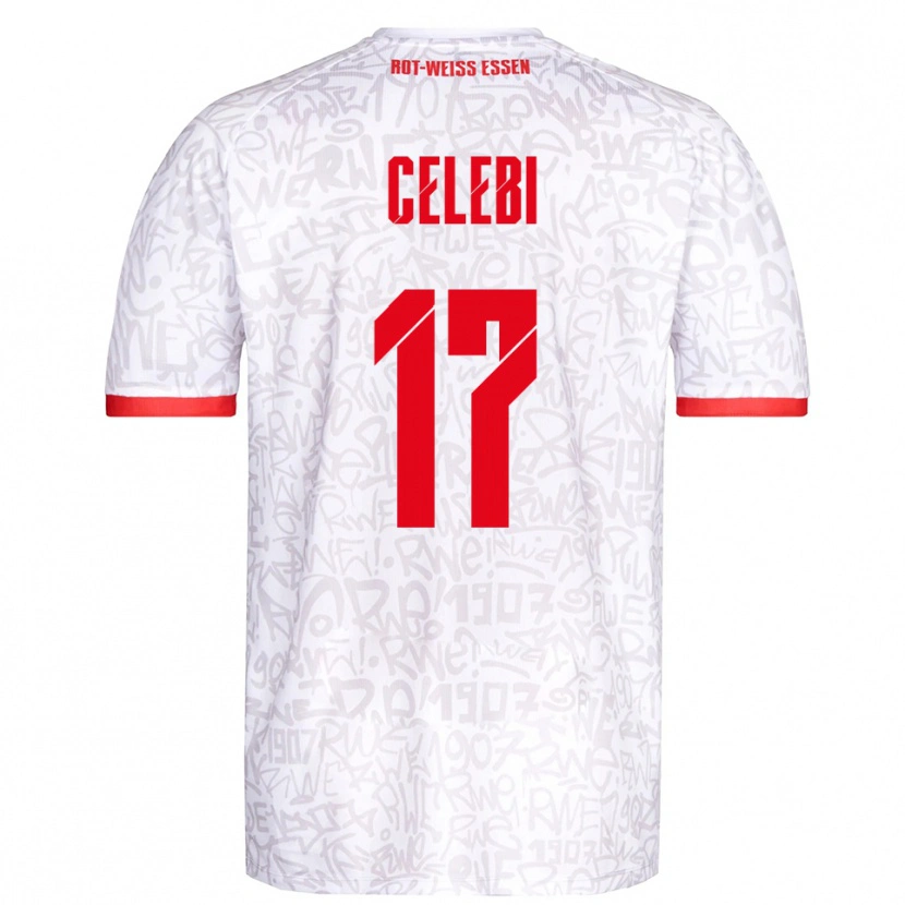 Danxen Criança Camisola Ekin Celebi #17 Branco Vermelho Principal 2025/26 Camisa