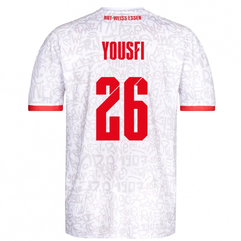 Danxen Criança Camisola Elias Yousfi #26 Branco Vermelho Principal 2025/26 Camisa
