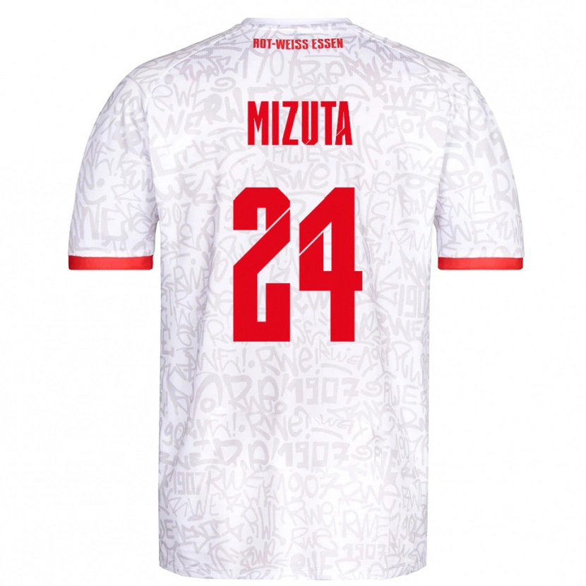 Danxen Criança Camisola Kaito Mizuta #24 Branco Vermelho Principal 2025/26 Camisa