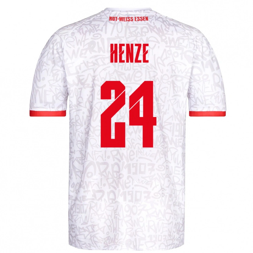 Danxen Criança Camisola Brandon-Louis Henze #24 Branco Vermelho Principal 2025/26 Camisa