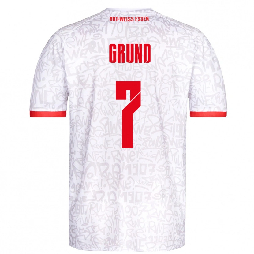 Danxen Criança Camisola Kevin Grund #7 Branco Vermelho Principal 2025/26 Camisa
