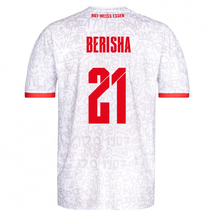 Danxen Criança Camisola Dion Berisha #21 Branco Vermelho Principal 2025/26 Camisa