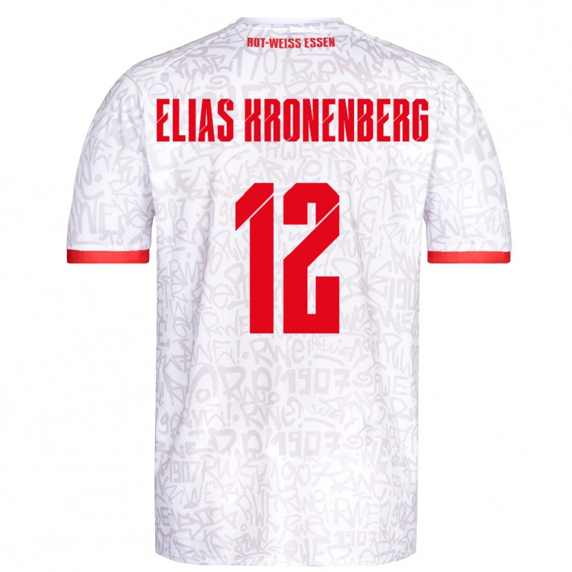 Danxen Criança Camisola Sebastian Elias Kronenberg #12 Branco Vermelho Principal 2025/26 Camisa