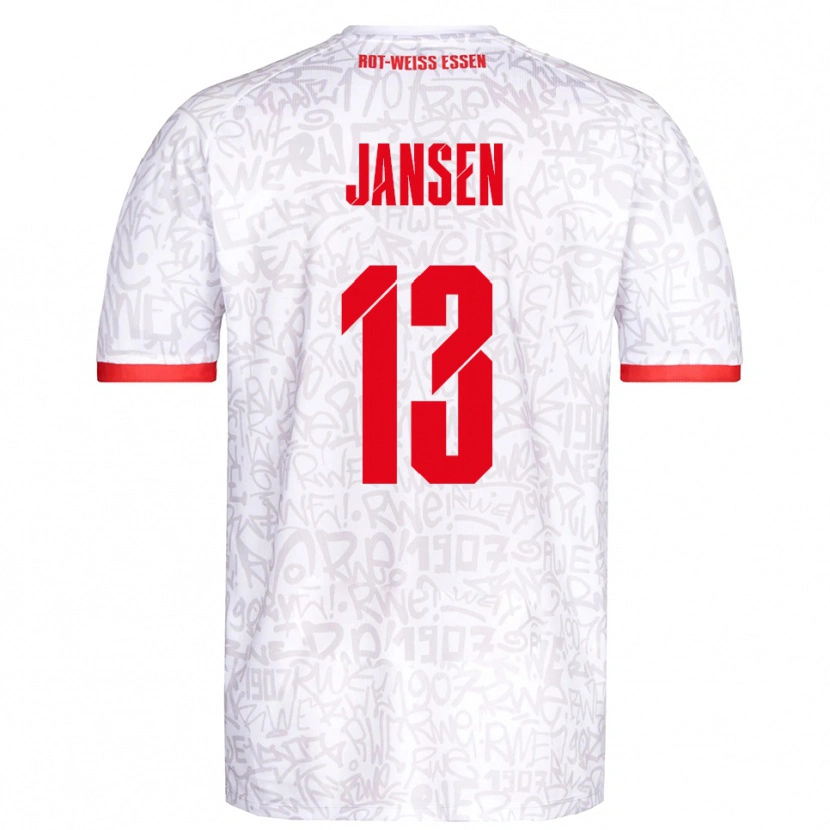 Danxen Criança Camisola Joshua Jansen #13 Branco Vermelho Principal 2025/26 Camisa