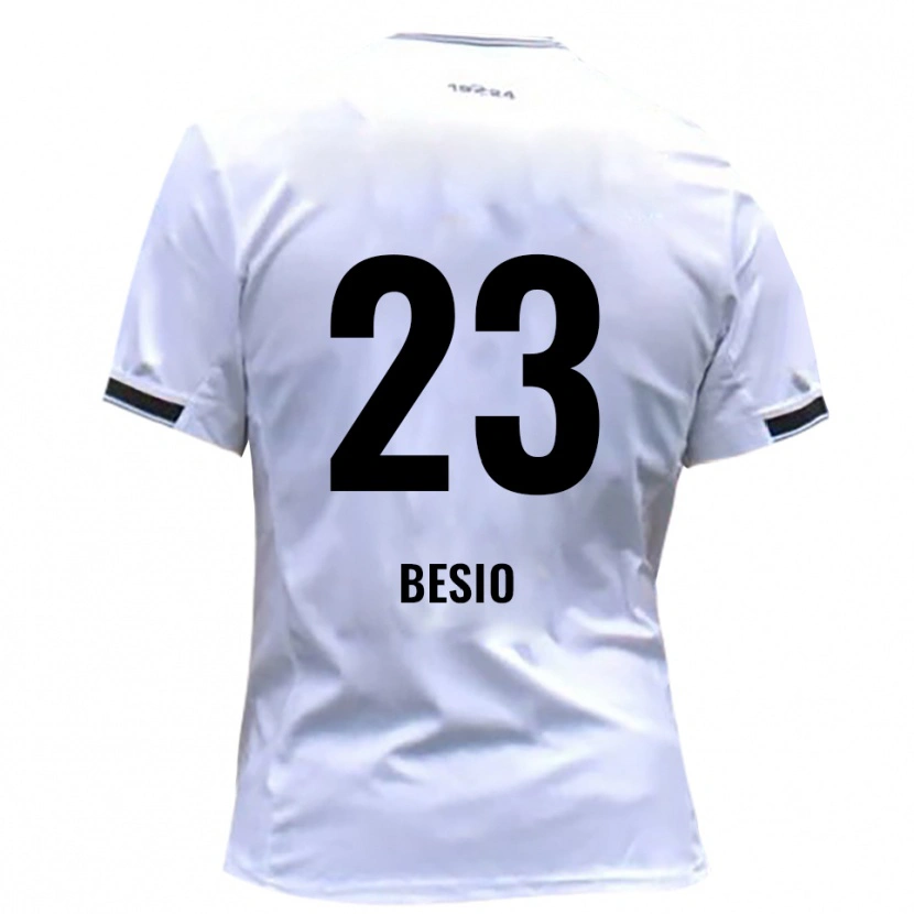 Danxen Criança Camisola Alessio Besio #23 Branco Vermelho Principal 2025/26 Camisa