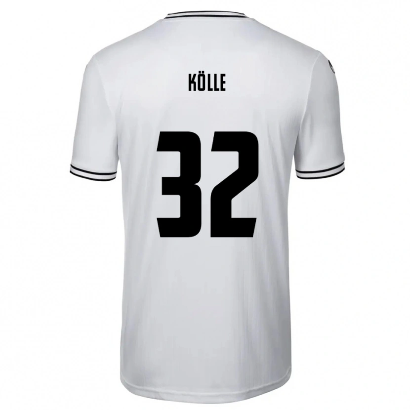 Danxen Criança Camisola Niklas Kölle #32 Branco Preto Principal 2025/26 Camisa