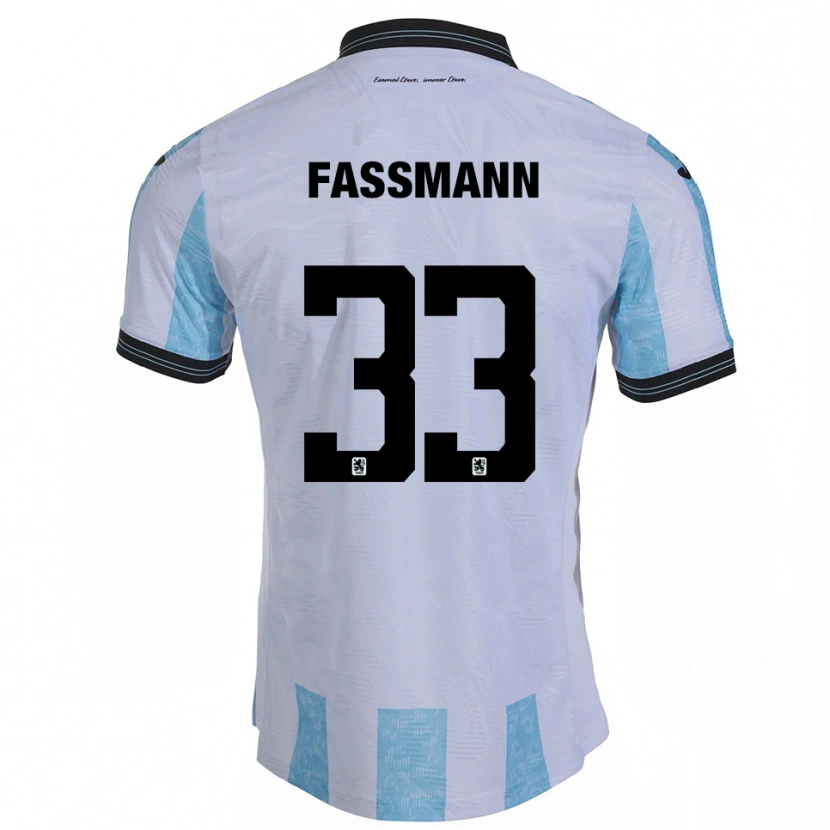 Danxen Criança Camisola Lasse Faßmann #33 Branco Azul Celeste Principal 2025/26 Camisa