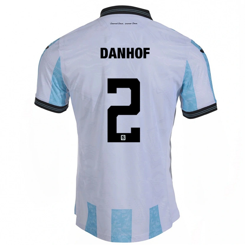 Danxen Criança Camisola Tim Danhof #2 Branco Azul Celeste Principal 2025/26 Camisa