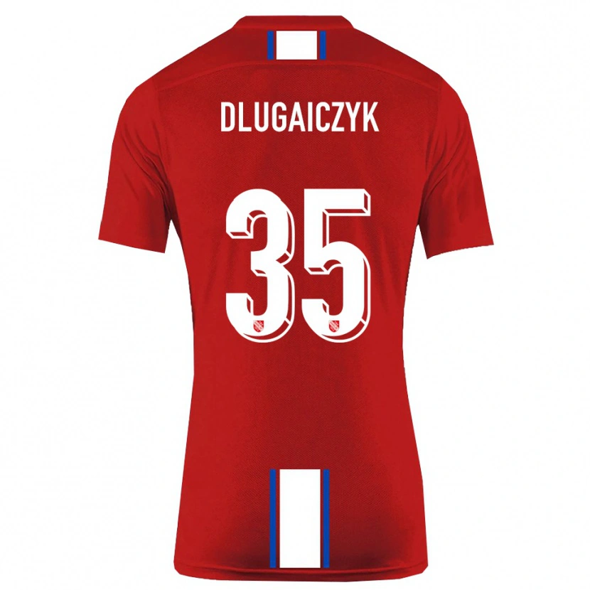 Danxen Criança Camisola Alexander Dlugaiczyk #35 Vermelho Branco Principal 2025/26 Camisa