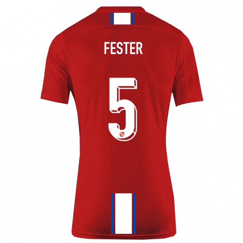 Danxen Criança Camisola Luka Fester #5 Vermelho Branco Principal 2025/26 Camisa