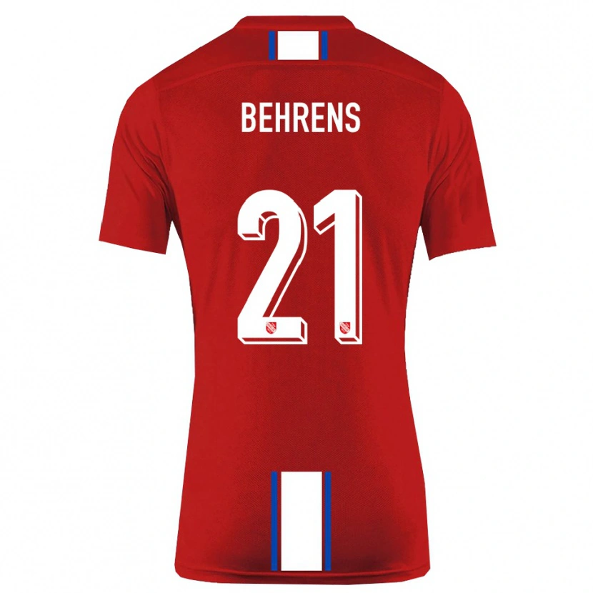 Danxen Criança Camisola Irichad Behrens #21 Vermelho Branco Principal 2025/26 Camisa