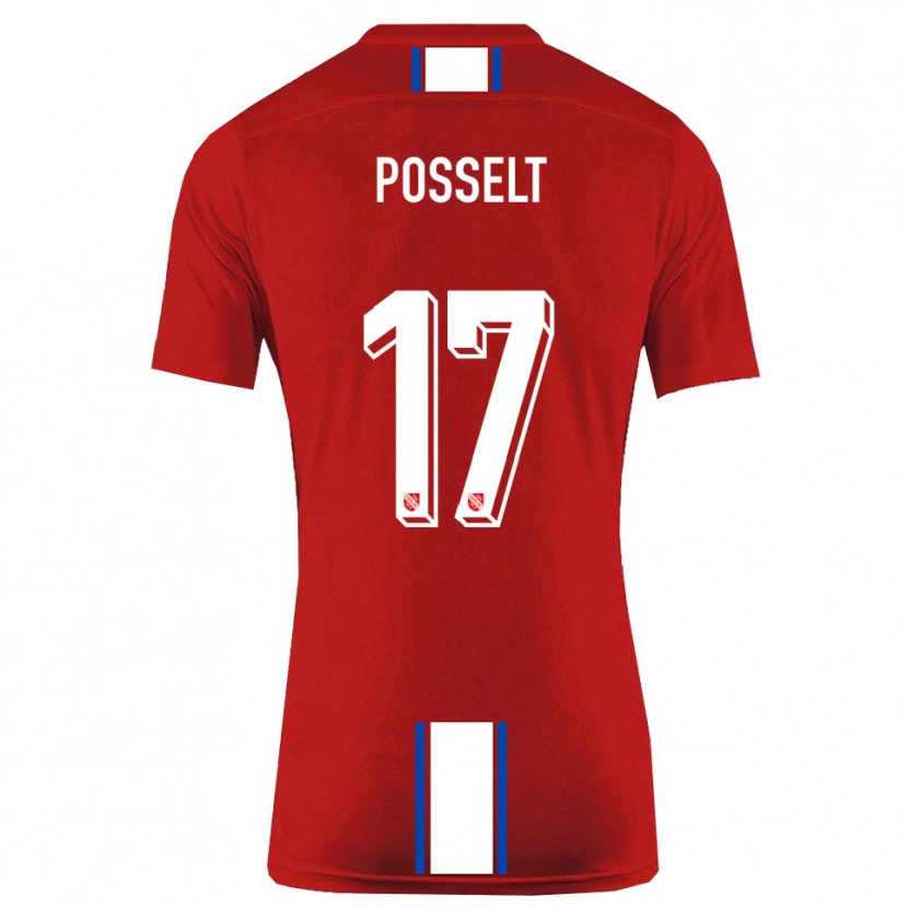 Danxen Criança Camisola John Posselt #17 Vermelho Branco Principal 2025/26 Camisa