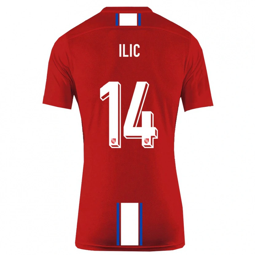 Danxen Criança Camisola Marko Ilic #14 Vermelho Branco Principal 2025/26 Camisa