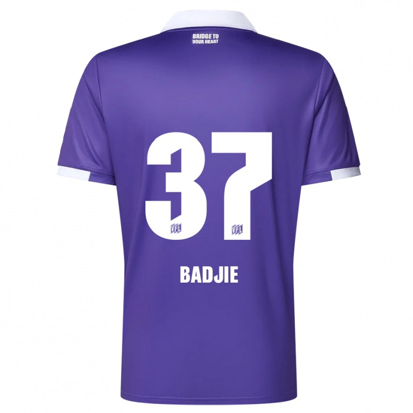 Danxen Criança Camisola Ismail Badjie #37 Roxo Branco Principal 2025/26 Camisa