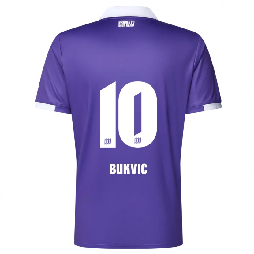 Danxen Criança Camisola Adem Bukvic #10 Roxo Branco Principal 2025/26 Camisa