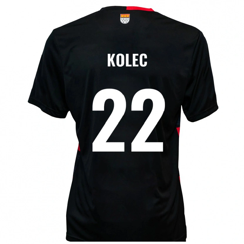 Danxen Criança Camisola Paul Kolec #22 Preto Vermelho Principal 2025/26 Camisa