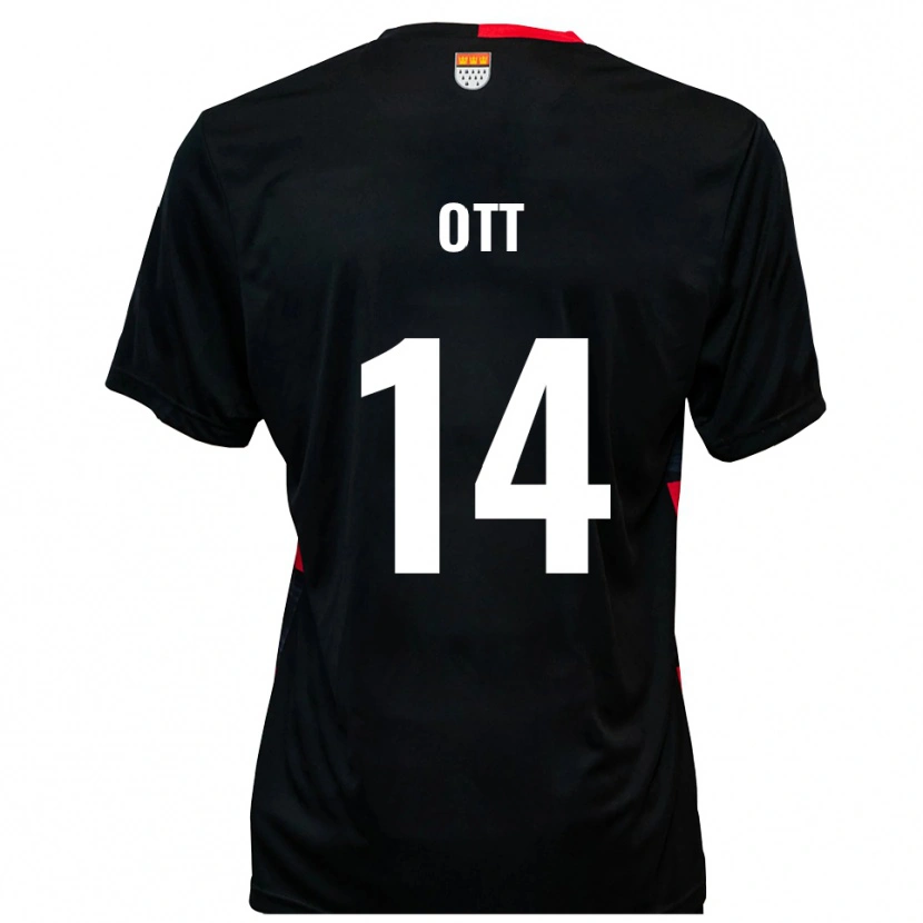Danxen Criança Camisola Raphael Ott #14 Preto Vermelho Principal 2025/26 Camisa