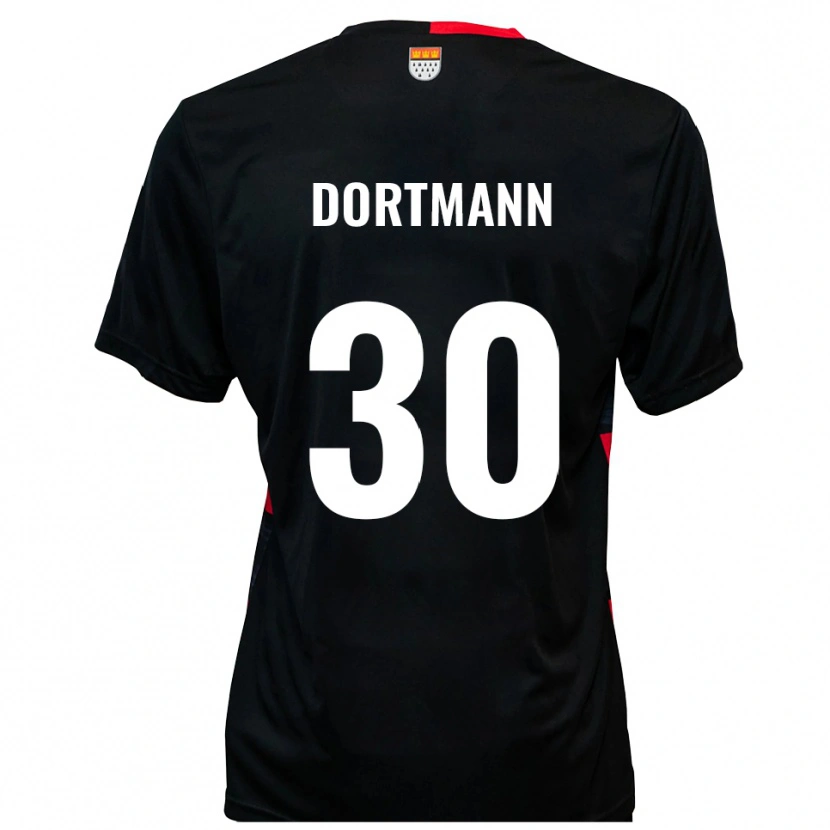 Danxen Criança Camisola Niklas Dortmann #30 Preto Vermelho Principal 2025/26 Camisa