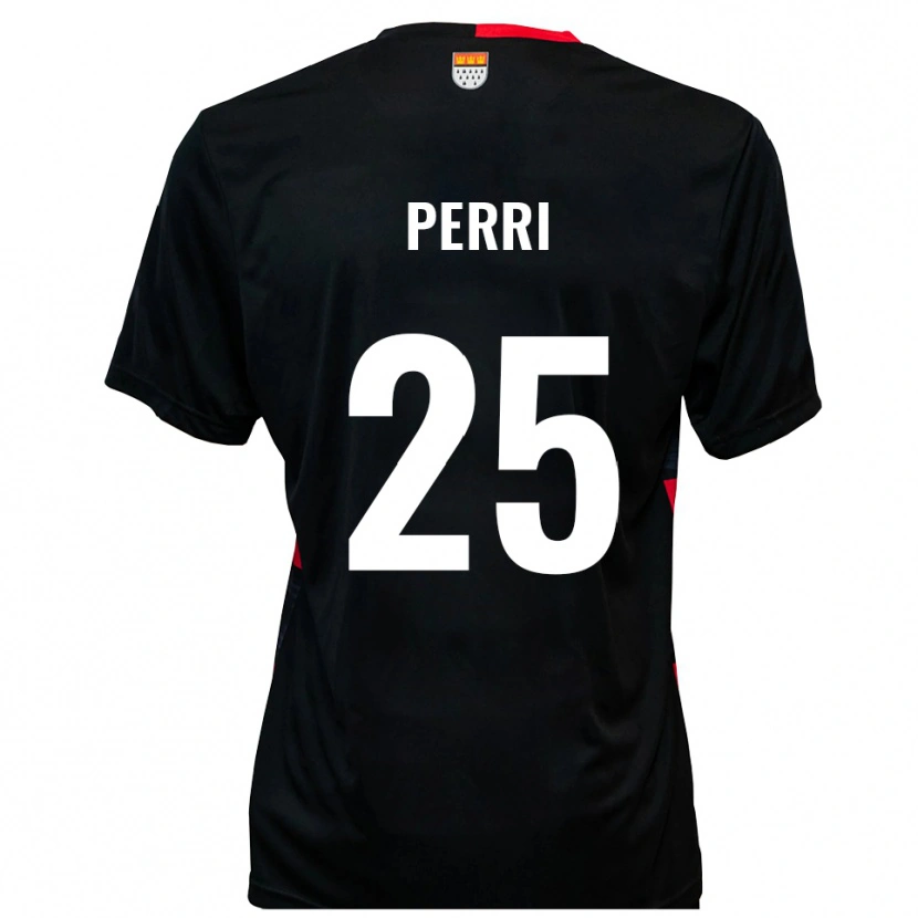 Danxen Criança Camisola Diego Perri #25 Preto Vermelho Principal 2025/26 Camisa