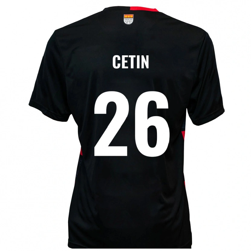 Danxen Criança Camisola Serkan Cetin #26 Preto Vermelho Principal 2025/26 Camisa