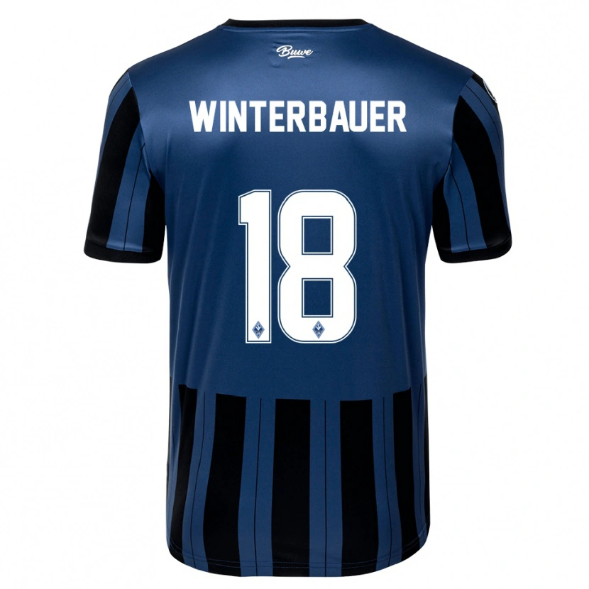 Danxen Criança Camisola Jan Winterbauer #18 Azul Cinzento Preto Principal 2025/26 Camisa