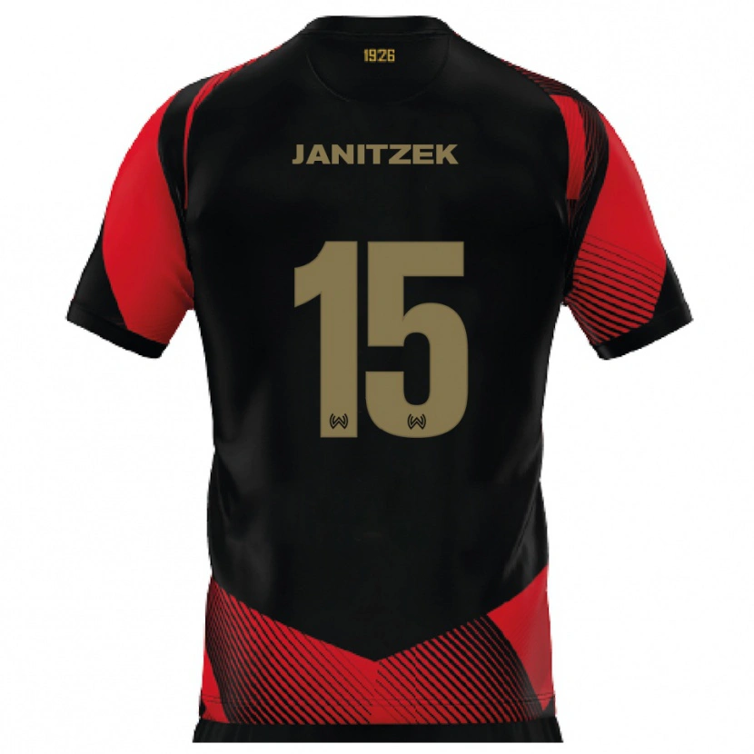 Danxen Criança Camisola Justin Janitzek #15 Preto Vermelho Principal 2025/26 Camisa