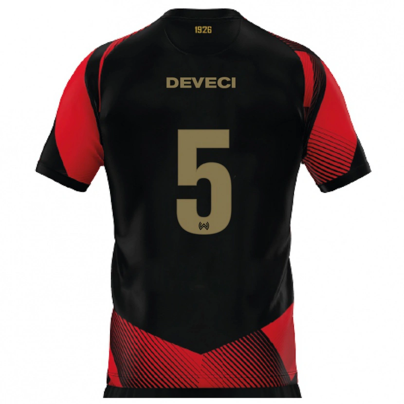 Danxen Criança Camisola Hüseyin Deveci #5 Preto Vermelho Principal 2025/26 Camisa