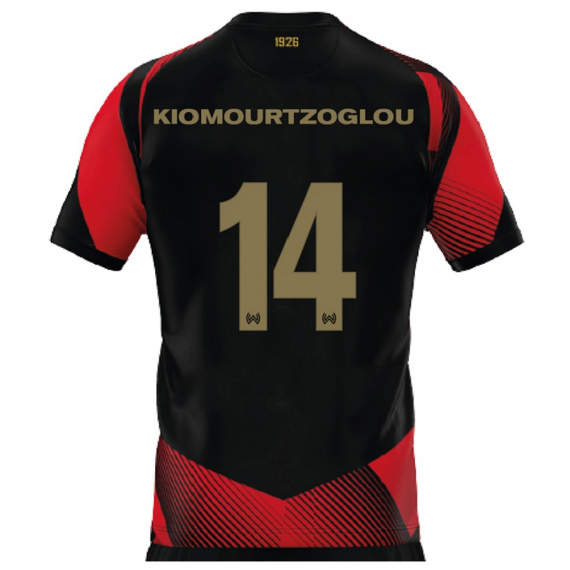 Danxen Criança Camisola Orestis Kiomourtzoglou #14 Preto Vermelho Principal 2025/26 Camisa