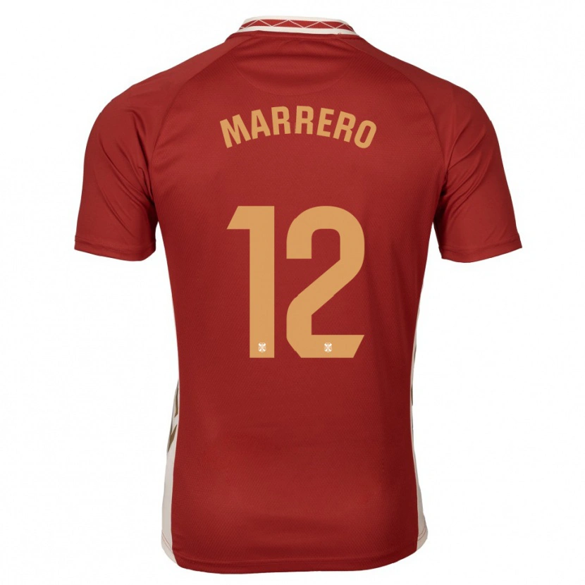 Danxen Criança Camisola Marcos Marrero #12 Borgonha Dourado Alternativa 2025/26 Camisa