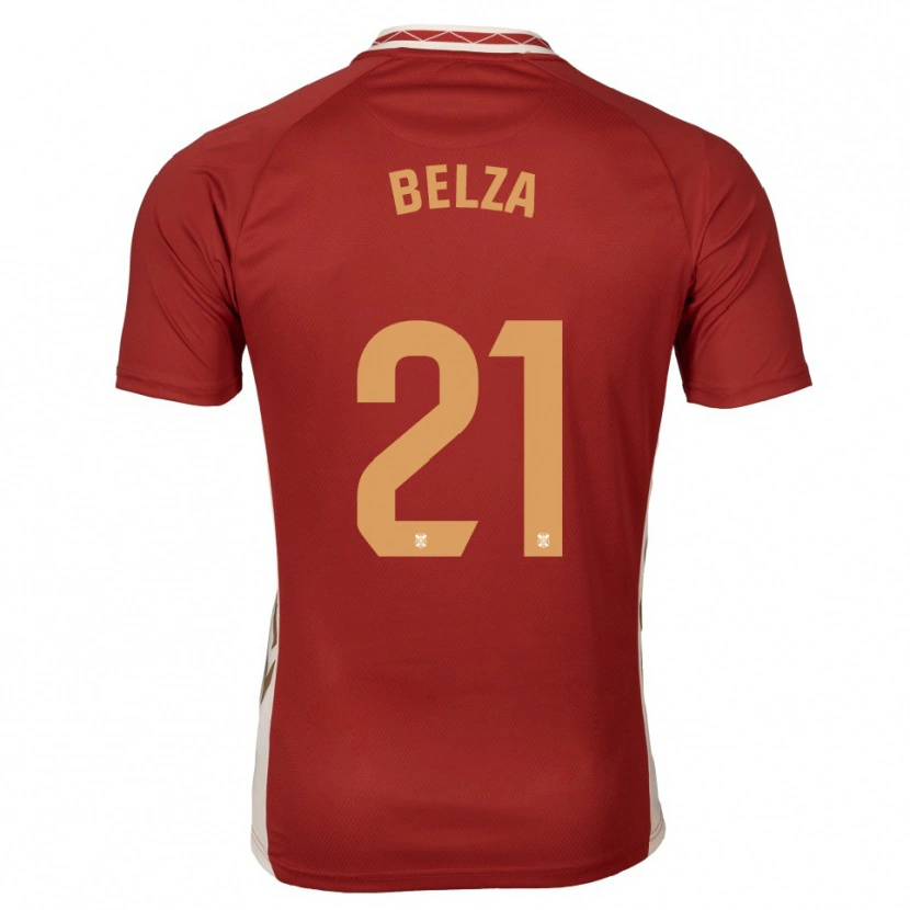 Danxen Criança Camisola Jesús Belza #21 Borgonha Dourado Alternativa 2025/26 Camisa