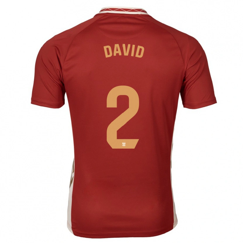 Danxen Criança Camisola David Rodríguez #2 Borgonha Dourado Alternativa 2025/26 Camisa