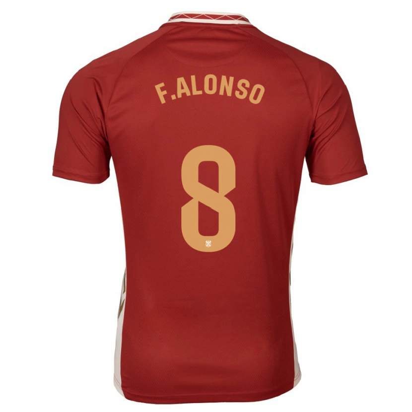 Danxen Criança Camisola Félix Alonso #8 Borgonha Dourado Alternativa 2025/26 Camisa