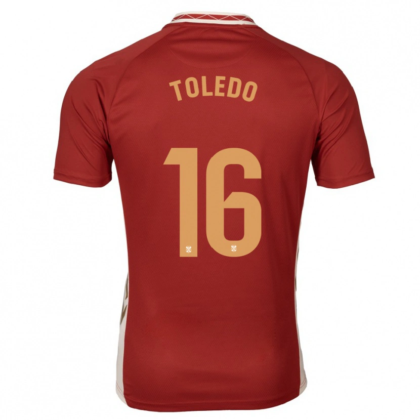 Danxen Criança Camisola Adrián Toledo #16 Borgonha Dourado Alternativa 2025/26 Camisa