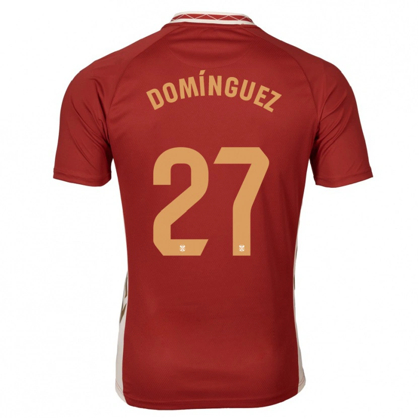 Danxen Criança Camisola Carlos Domínguez #27 Borgonha Dourado Alternativa 2025/26 Camisa
