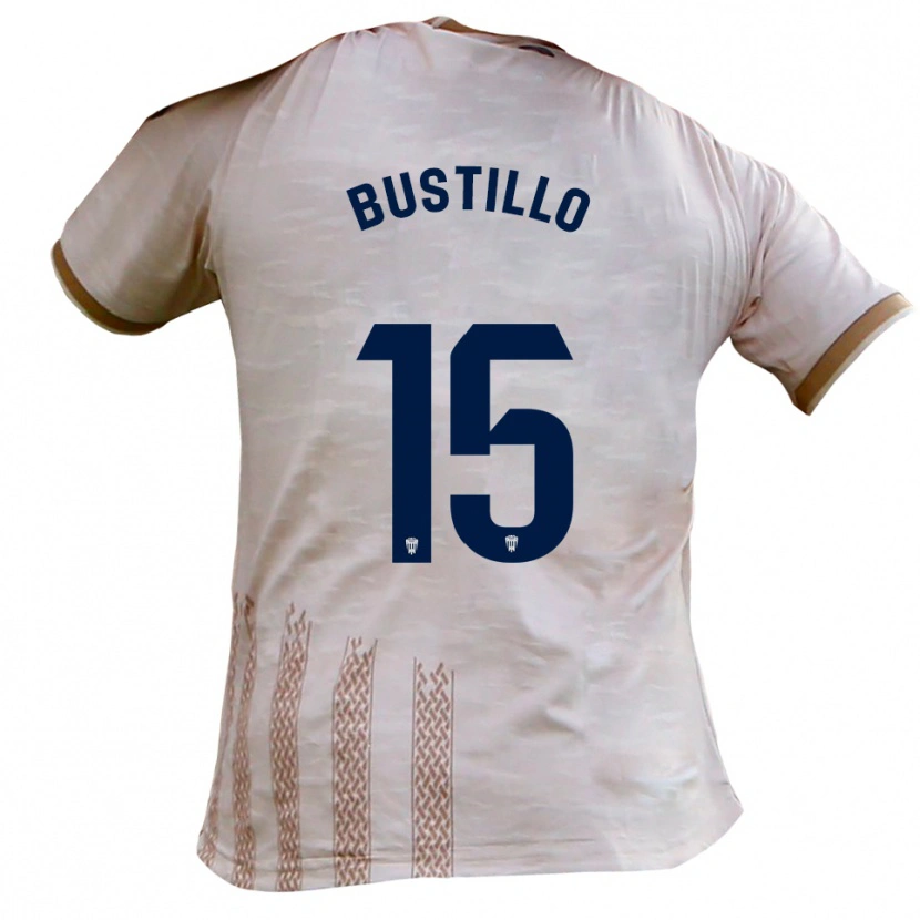 Danxen Criança Camisola Marcos Bustillo #15 Branco Sujo Castanho Alternativa 2025/26 Camisa