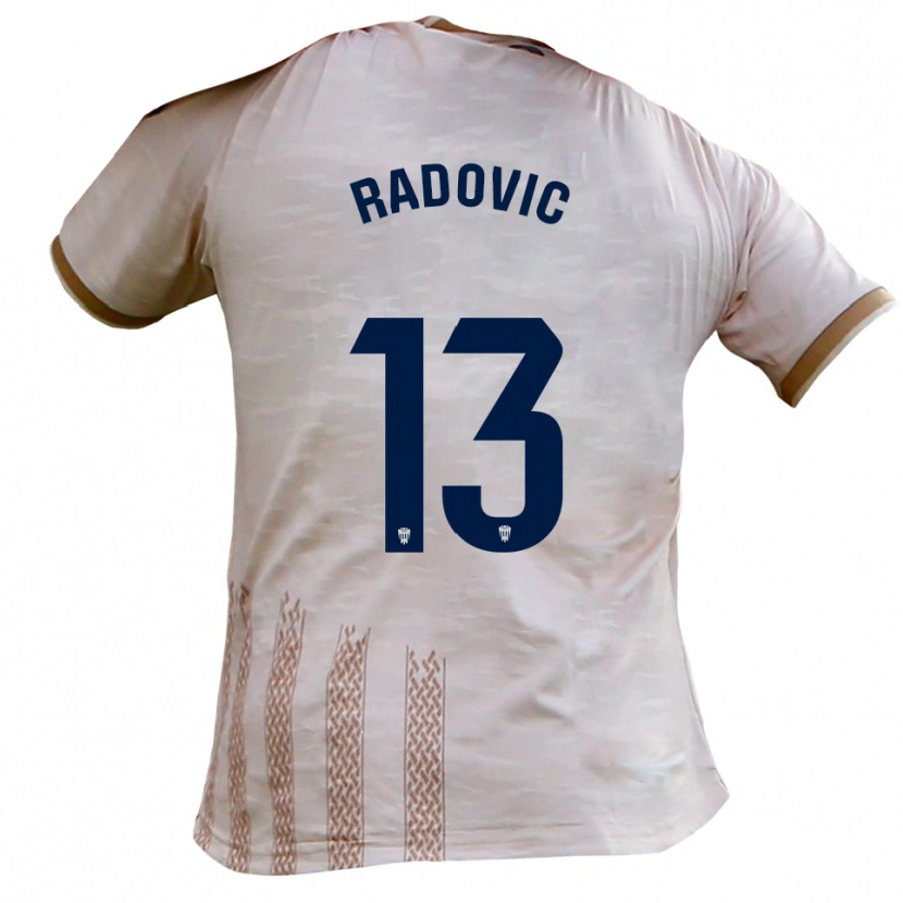 Danxen Criança Camisola Danilo Radovic #13 Branco Sujo Castanho Alternativa 2025/26 Camisa