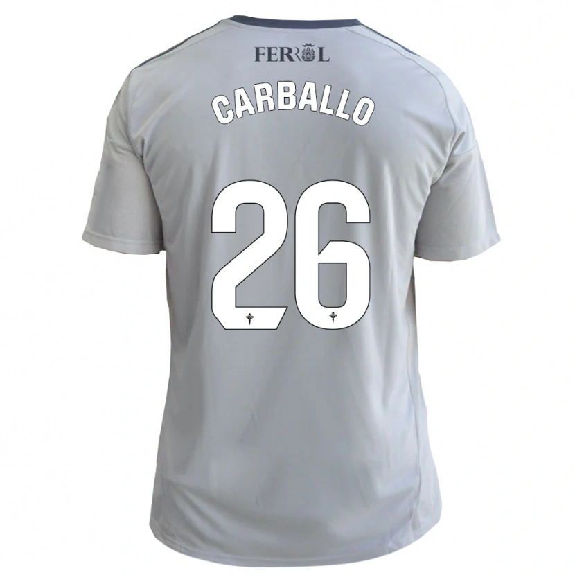Danxen Criança Camisola David Carballo #26 Cinzento Prateado Alternativa 2025/26 Camisa