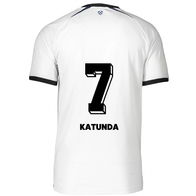Danxen Criança Camisola Christopher Katunda #7 Branco Preto Alternativa 2025/26 Camisa