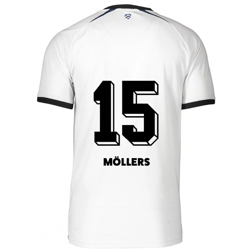 Danxen Criança Camisola Niklas Möllers #15 Branco Preto Alternativa 2025/26 Camisa