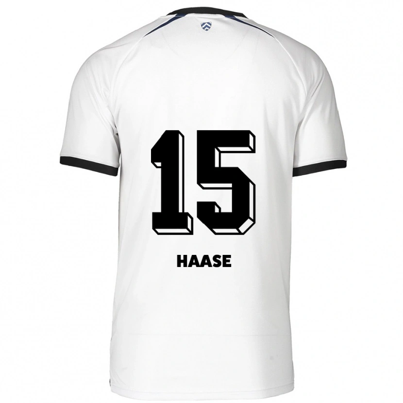 Danxen Criança Camisola Leo Haase #15 Branco Preto Alternativa 2025/26 Camisa