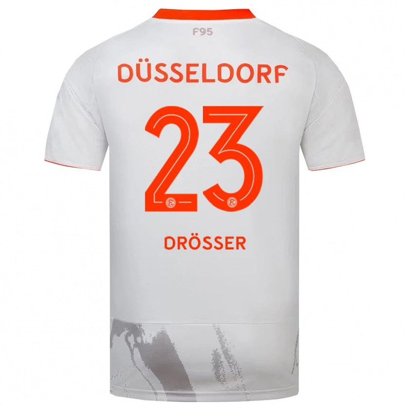 Danxen Criança Camisola Luke Drösser #23 Branco Laranja Alternativa 2025/26 Camisa