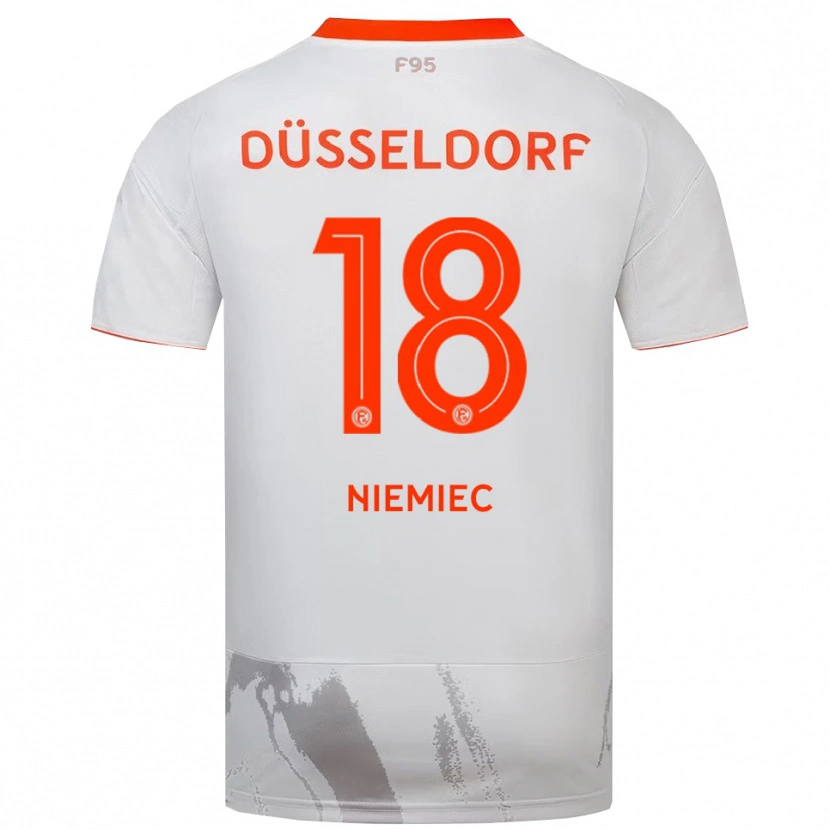 Danxen Criança Camisola Jona Niemiec #18 Branco Laranja Alternativa 2025/26 Camisa