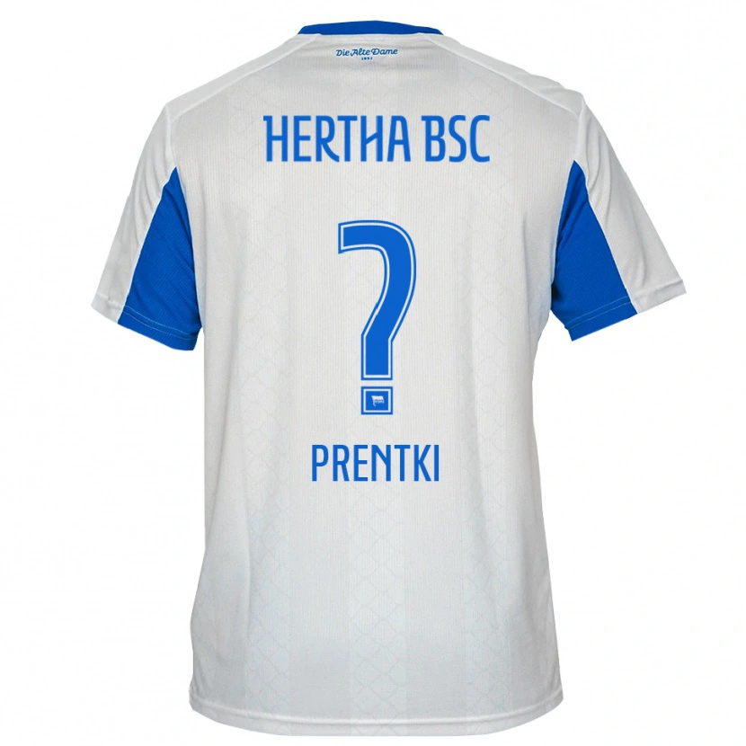 Danxen Criança Camisola Artur Prentki #0 Branco Azul Alternativa 2025/26 Camisa
