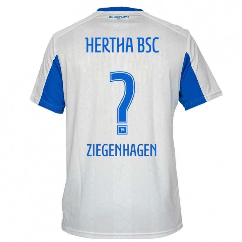 Danxen Criança Camisola Kevin Ziegenhagen #0 Branco Azul Alternativa 2025/26 Camisa