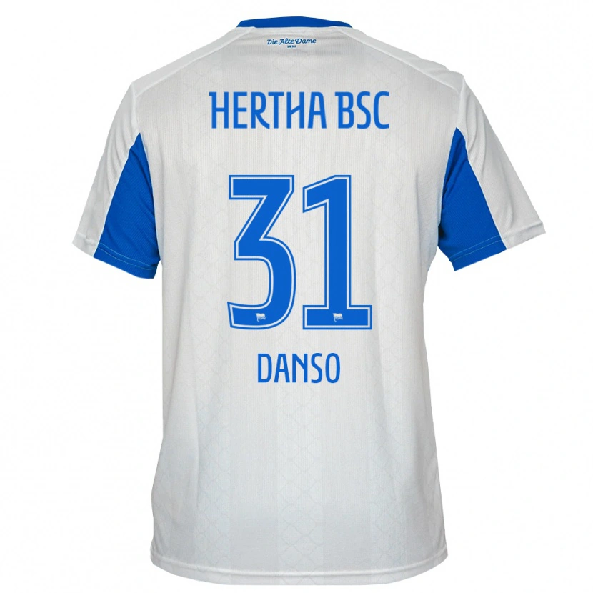 Danxen Criança Camisola Serwaah-Bonsu Danso #31 Branco Azul Alternativa 2025/26 Camisa