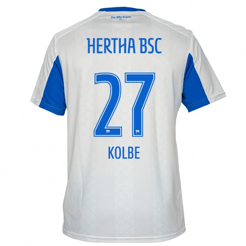 Danxen Criança Camisola Niklas Kolbe #27 Branco Azul Alternativa 2025/26 Camisa