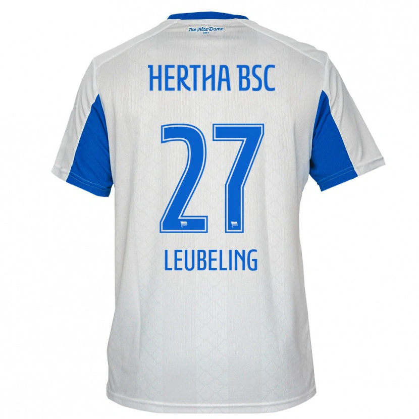 Danxen Criança Camisola Milan Leubeling #27 Branco Azul Alternativa 2025/26 Camisa